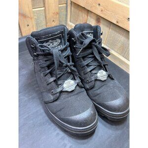 Skechers Womens Black Steel Toe Memory Foam Work Boots Size 8